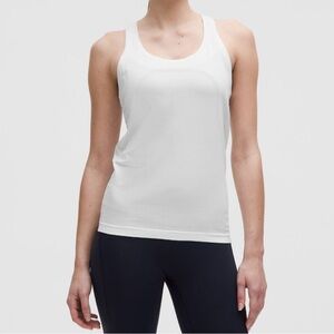 Lululemon Women's White swiftly racerback Tank Top waist length